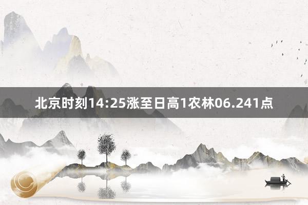 北京时刻14:25涨至日高1农林06.241点